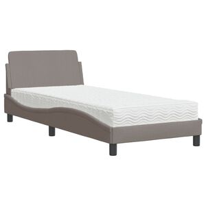 vidaXL Bed met matras "Dover" stof taupe 90x190 cm