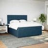 vidaXL Boxspring met matras fluweel donkerblauw 180x200 cm