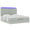 vidaXL Ottoman bed met matrassen en LED's 180x200cm fluweel lichtgrijs