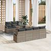 vidaXL Tuin Sofa Set met opslag met kussen 8 pcs Grijs poly rattan