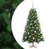 vidaXL Kunstkerstboom met kerstbal 120 cm 150 LED's Warmwit PVC Groen