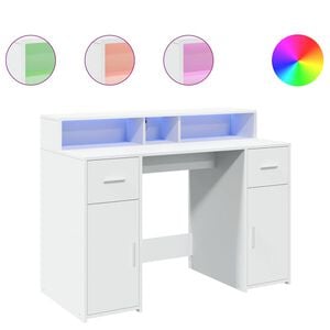 vidaXL Bureau Wit 120 x 55 x 91 cm Bewerkt hout