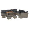 vidaXL Tuin Sofa Set met kussen met opslag met kussen 14 pcs Grijs