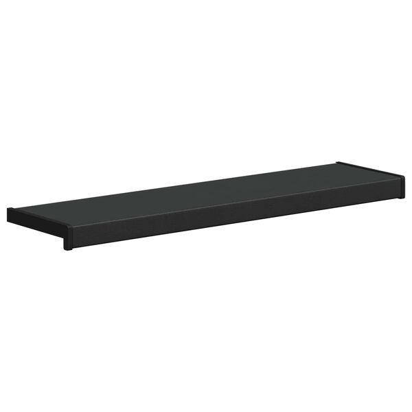 vidaXL Raamsokkel Zwart met Houten Structuur 80 x 20 x 4,5 cm PVC