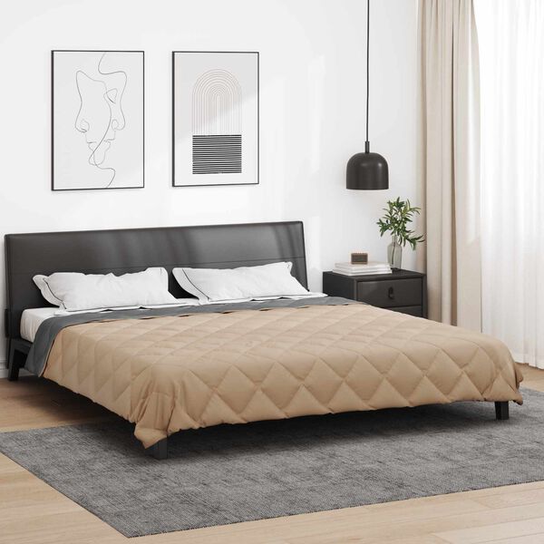 vidaXL Vol jaar dekbed Antraciet en Taupe 220 x 260 cm Microfiber