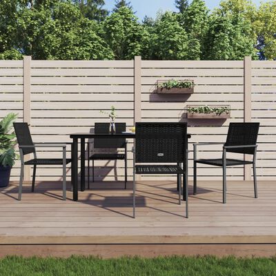 vidaXL 5-delige Tuinset poly rattan en staal