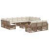 vidaXL Tuinbankenset 14 st Beige en Cr&egrave;me Wit poly rattan