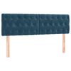 vidaXL Boxspring met matras en LED fluweel donkerblauw 160x200 cm