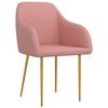 vidaXL Eetkamerstoelen 2 st fluweel roze
