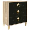 vidaXL Ladekast BREMEN Magnolia print 66 x 36,5 x 75 cm Bewerkt hout