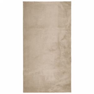 vidaXL Vloerkleed HUARTE laagpolig zacht wasbaar 60x110 cm zandkleurig