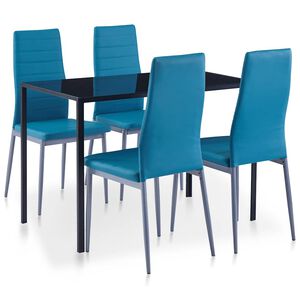 vidaXL 5-delige Eethoek blauw