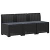 vidaXL 3-zits tuinbank met kussens in rattanlook PP Antraciet