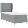 vidaXL Boxspringbed met Matras Donkergrijs 90x190 cm Lichtgrijs Stof