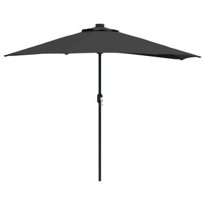 vidaXL Tuinparasol Zwart 294 x 150 x 224 cm Polyester en staal