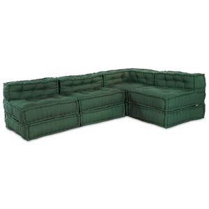 vidaXL Modulair Sofabet 4 pcs Groen Stof