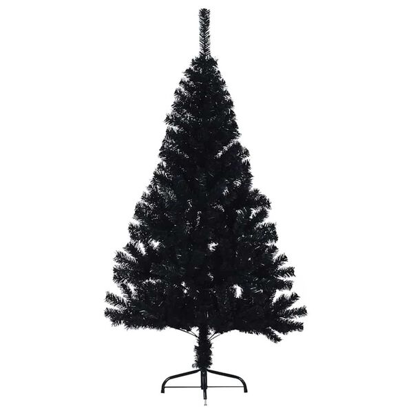 vidaXL Kunstmatig Voorverlicht Kerstboom met 150 LED Zwart 150 cm PVC