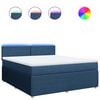 vidaXL Boxspring met matras stof blauw 180x200 cm