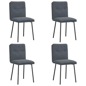 vidaXL Eetkamerstoelen 4 st fluweel donkergrijs