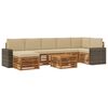 vidaXL Buiten bankenset 8 st Natuurlijk en Beige