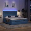 vidaXL Ottoman bed met matrassen en LED's 200x200cm stof blauw