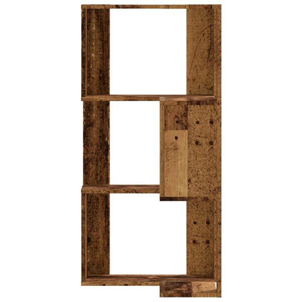 vidaXL Boekenkast 3-laags hoek 50x50x102 cm bewerkt hout oud houtkleur