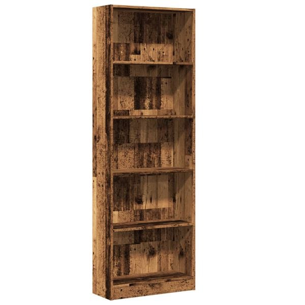 vidaXL Boekenkast 60x24x176 cm bewerkt hout oud houtkleurig