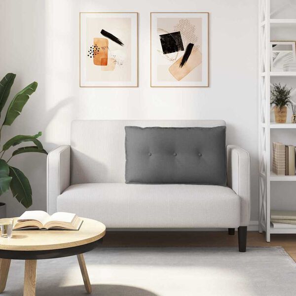 vidaXL Rugkussen Donkergrijs 80 x 19 x 50 cm Stof