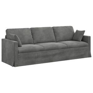 vidaXL Bank Donkergrijs 228 x 78 x 80 cm Fluweel