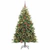 vidaXL Kunstmatige Scharnier Kerstboom met Cones Groen 240 cm