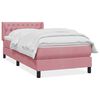 vidaXL Boxspring met matras fluweel roze 100x220 cm