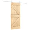vidaXL Schuifdeur 80 x 210 cm Massief grenenhout Natuurlijk en Wit