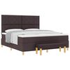 vidaXL Boxspring bed met hoofdeinde Donkerbruin 200 x 180 cm Stof