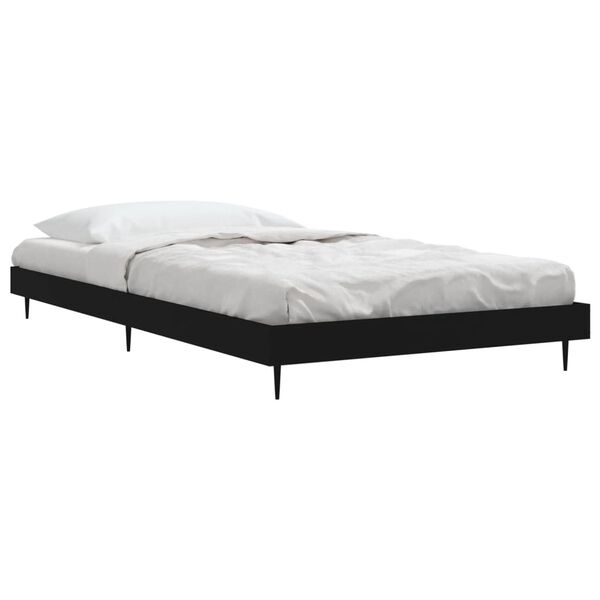 vidaXL Bedframe bewerkt hout zwart 100x200 cm