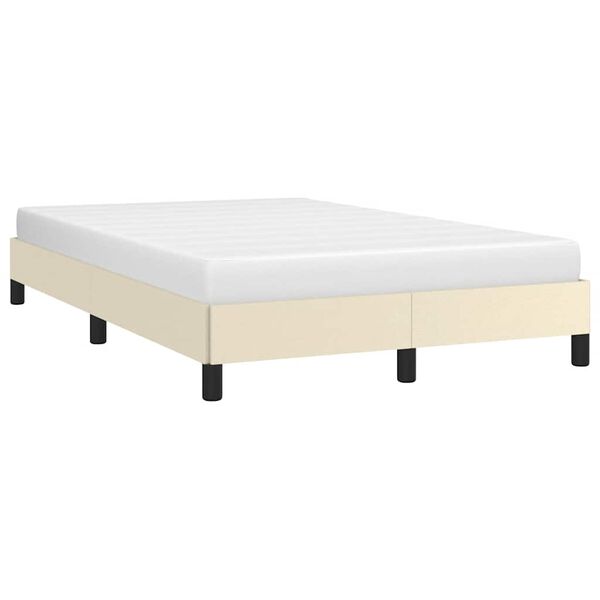 vidaXL Bedframe zonder matras 120x190 cm kunstleer cr&egrave;me