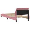 vidaXL Bedframe met hoofdeinde "Dover" 90x200 cm fluweel roze