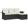 vidaXL Tuin Sofa Set 4 st Zwart en Cr&egrave;me poly rattan