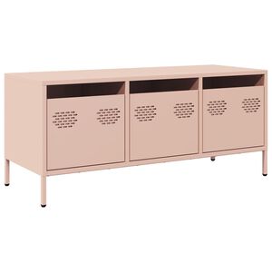 vidaXL Tv-meubel 101,5x39x43,5 cm koudgewalst staal roze