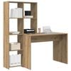 vidaXL Bureau met plank Artisan Eiken 138,5 x 55 x 143 cm Bewerkt hout