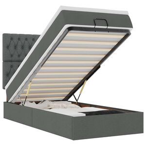 vidaXL Ottoman bed met matras en LED's 100x200cm stof donkergrijs
