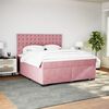vidaXL Boxspring met matras fluweel roze 180x200 cm