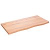 vidaXL Wastafelblad 100x50x(2-4) cm behandeld massief hout lichtbruin