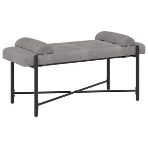 vidaXL Knop-gestept Bankje met Kussens Lichtgrijs 110 x 40 x 46 cm