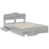 vidaXL Bedframe met hoofdeinde Grijs Sonoma 140 x 190 cm Bewerkt hout