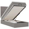 vidaXL Bed poef met matras en LED's 90x200 cm stof taupe