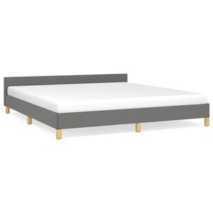 vidaXL Bedframe zonder matras stof donkergrijs 160x200 cm