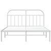 vidaXL Bedframe met hoofdbord metaal wit 150x200 cm