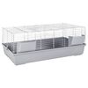 vidaXL Dierenhok kleine dieren 118x59x46 cm polypropeen metaal grijs