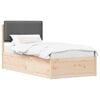 vidaXL Bedframe met Gevoerd Hoofdgedeelte Donkergrijs 75 x 190 cm