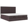 vidaXL Ottoman bed met matrassen en LED's 160x200cm stof donkerbruin